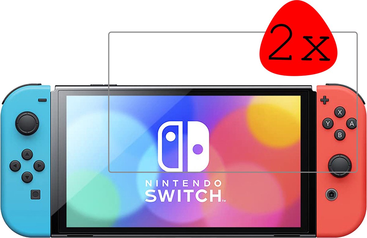 Beschermglas Geschikt voor Nintendo Switch Screenprotector Tempered Glass - Screenprotector Geschikt voor Nintendo Switch Screen Protector - 2 Stuks