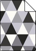 Proefstaal Origin Wallcoverings behang grafische driehoeken zwart en wit - 347202 - 26,5 x 21 cm