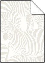 Proefstaal Origin Wallcoverings behang zebra's zilver - 346836 - 26,5 x 21 cm