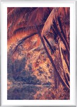 Poster Met Metaal Zilveren Lijst - Palm Jungle Poster
