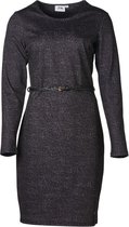 Dames milano jurk zwart/groen/wit gemêleerd, lm - lang | Maat XL