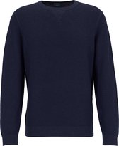 OLYMP modern fit trui katoen structuur - O-hals - donkerblauw - Maat: 4XL