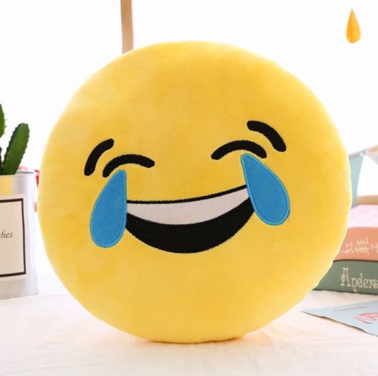 Emoji kussen - Smiley kussen - Emojikussen - Lachen - Huilen - Decoratie -  Cadeau - Kussen | bol.com