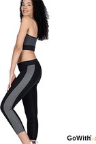 Dames Legging | hoog sluitend |elastische band |sport legging | yoga legging | fitness legging | kleur: grijs en zwart | Maat: L