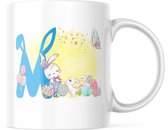 Paas Mok konijnen oren pasen M blauw | Paas cadeau | Pasen | Paasdecoratie | Pasen Decoratie | Grappige Cadeaus | Koffiemok | Koffiebeker | Theemok | Theebeker