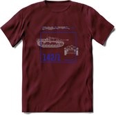 Stug 3 Tank Destroyer leger T-Shirt | Unisex Army Tank Kleding | Dames / Heren Tanks ww2 shirt | Blueprint | Grappig bouwpakket Cadeau - Burgundy - S