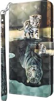 Poes tijger agenda wallet case hoesje Telefoonhoesje geschikt voor Samsung Galaxy A13