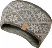 hoofdband Freya dames wol groen/wit one-size