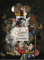 Glasschilderij - Parfum Bloemen Chanel - 80 x 120 x 0,4 cm