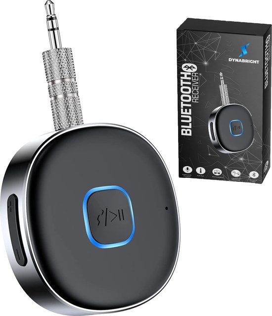 DynaBright Bluetooth Receiver - BT 5.0 - 3.5MM AUX - Bluetooth Ontvanger - Handsfree Bellen - Bluetooth Audio Receiver - Bluetooth via AUX