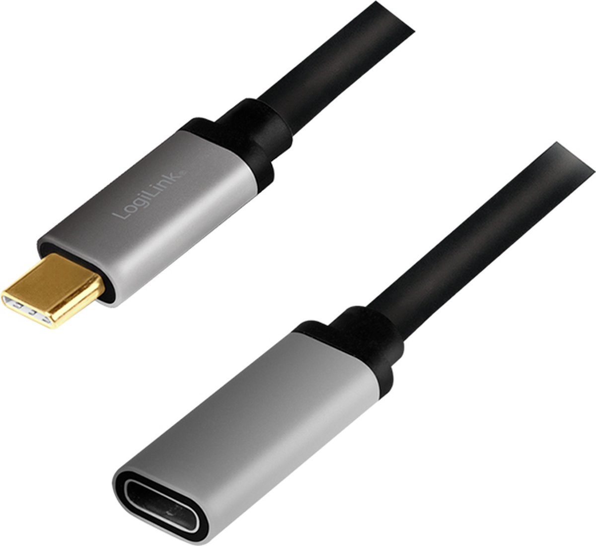 LogiLink CUA0105 USB-kabel USB 3.2 Gen 2 (3.1 Gen 2) 0,5 m USB C Zwart, Grijs