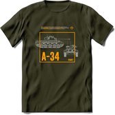 A34 Comet leger T-Shirt | Unisex Army Tank Kleding | Dames / Heren Tanks ww2 shirt | Blueprint | Grappig bouwpakket Cadeau - Leger Groen - XL