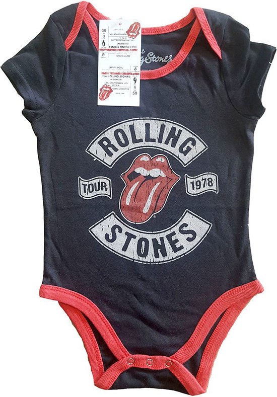 The Rolling Stones Baby romper maanden- US Tour 1978 Zwart