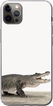 Geschikt voor iPhone 12 Pro Max hoesje - Kinderen - Krokodil - Jongen - Kids - Meiden - Siliconen Telefoonhoesje