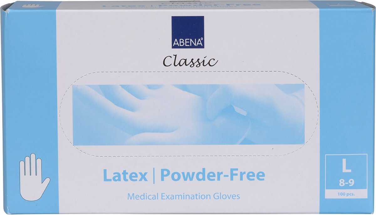 Goedkoopste 100 Latex handschoenen met manchet | Abena | Poedervrij | Maat L - Wit - Wergwerp