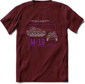 M18 Hellcat leger T-Shirt | Unisex Army Tank Kleding | Dames / Heren Tanks ww2 shirt | Blueprint | Grappig bouwpakket Cadeau - Burgundy - XXL