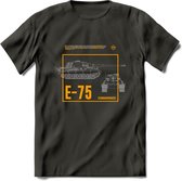 E75 leger T-Shirt | Unisex Army Tank Kleding | Dames / Heren Tanks ww2 shirt | Blueprint | Grappig bouwpakket Cadeau - Donker Grijs - XXL