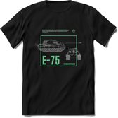 E75 leger T-Shirt | Unisex Army Tank Kleding | Dames / Heren Tanks ww2 shirt | Blueprint | Grappig bouwpakket Cadeau - Zwart - 3XL