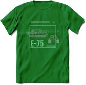 E75 leger T-Shirt | Unisex Army Tank Kleding | Dames / Heren Tanks ww2 shirt | Blueprint | Grappig bouwpakket Cadeau - Donker Groen - 3XL