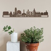 Skyline Bunschoten-Spakenburg (mini) Notenhout Wanddecoratie Voor Aan De Muur Met Tekst City Shapes