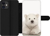 Bookcase Geschikt voor iPhone 12 Pro Max telefoonhoesje - IJsbeer - Dieren - Kinderen - Wit - Jongens - Meisjes - Met vakjes - Wallet case met magneetsluiting