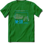 M18 Hellcat leger T-Shirt | Unisex Army Tank Kleding | Dames / Heren Tanks ww2 shirt | Blueprint | Grappig bouwpakket Cadeau - Donker Groen - XXL