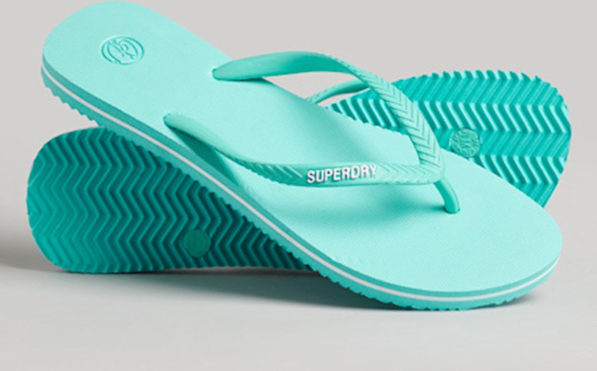Superdry Dames Klassieke vintage teenslippers 80h – Aqua