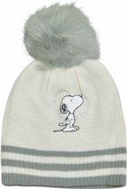 muts Snoopy junior acryl/polyester wit/grijs one-size