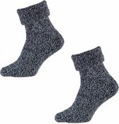 huissokken wol/polyamide navy 2-pack maat 39-42
