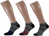 sneakersokken Fashion Bamboo heren stripe 3-pack mt 39/42