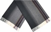 sjaal Gestreept dames 180 x 65 cm polyester zwart/grijs