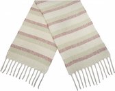 sjaal Gestreept dames 180 cm polyester/acryl beige/rood