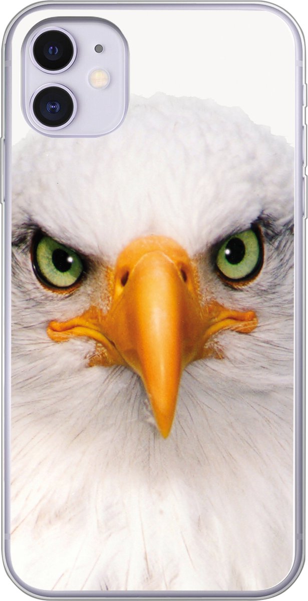 Telefoonhoesje Geschikt voor iPhone 11 hoesje - Jongens - Adelaar - Amerikaanse zeearend - Vogel - Portret - Snavel - Ogen - Siliconen Telefoonhoesje Telefoonhoesje