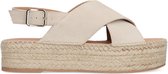 Sacha - Dames - Beige suède plateau sandalen - Maat 38