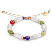 Twice As Nice High fashion armband, parels, multikleurig hars 16 cm+3 cm