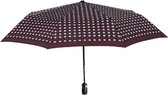 paraplu Mini stippen dames 98 cm polyester bordeaux