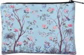 Juleeze Portemonnee 21*16 cm Blauw Kunststof Bloemen Beurs Geldbeurs Geldbuidel