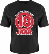 T-shirt Leeftijd 18 jaar katoen zwart one-size