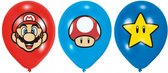 ballonnen Super Mario 6 stuks blauw/rood