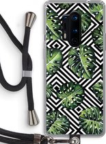 Case Company® - OnePlus 8 Pro hoesje met Koord - Geometrische jungle - Telefoonhoesje met Zwart Koord - Bescherming aan alle Kanten en Over de Schermrand