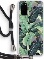 Case Company® - Samsung Galaxy S20 hoesje met Koord - Bananenbladeren - Telefoonhoesje met Zwart Koord - Bescherming aan alle Kanten en Over de Schermrand