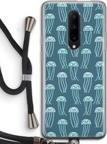 Case Company® - OnePlus 7 Pro hoesje met Koord - Kwallie - Telefoonhoesje met Zwart Koord - Bescherming aan alle Kanten en Over de Schermrand