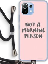 Case Company® - Xiaomi Mi 11 Lite hoesje met Koord - Morning person - Telefoonhoesje met Zwart Koord - Bescherming aan alle Kanten en Over de Schermrand