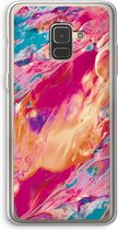 Case Company® - Samsung Galaxy A8 (2018) hoesje - Pastel Echoes - Soft Cover Telefoonhoesje - Bescherming aan alle Kanten en Schermrand