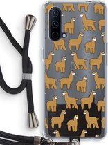 Case Company® - OnePlus Nord CE 5G hoesje met Koord - Alpacas - Telefoonhoesje met Zwart Koord - Bescherming aan alle Kanten en Over de Schermrand