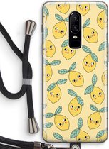 Case Company® - OnePlus 6 hoesje met Koord - Citroenen - Telefoonhoesje met Zwart Koord - Bescherming aan alle Kanten en Over de Schermrand