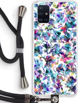 Case Company® - Samsung Galaxy A51 4G hoesje met Koord - Hibiscus Flowers - Telefoonhoesje met Zwart Koord - Bescherming aan alle Kanten en Over de Schermrand