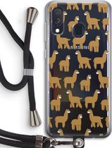 Case Company® - Samsung Galaxy A40 hoesje met Koord - Alpacas - Telefoonhoesje met Zwart Koord - Bescherming aan alle Kanten en Over de Schermrand