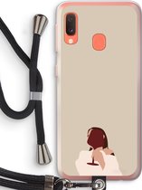 Case Company® - Samsung Galaxy A20e hoesje met Koord - I drink wine - Telefoonhoesje met Zwart Koord - Bescherming aan alle Kanten en Over de Schermrand