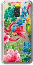 Case Company® - Samsung Galaxy A8 (2018) hoesje - Papegaaien - Soft Cover Telefoonhoesje - Bescherming aan alle Kanten en Schermrand